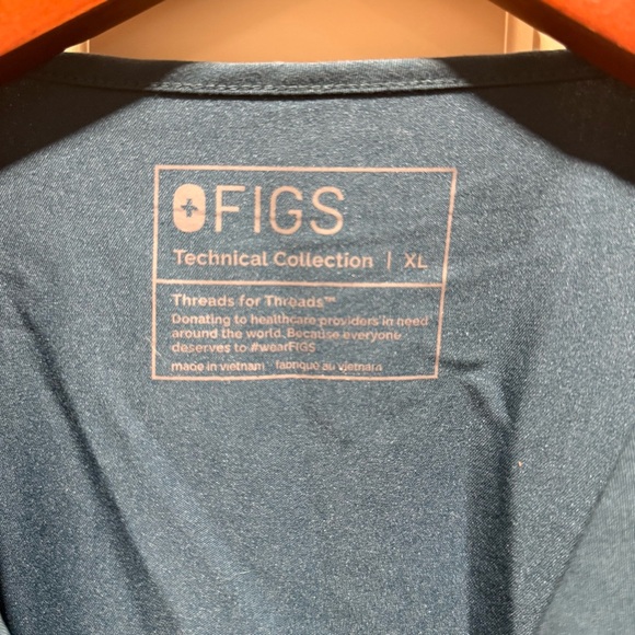 FIGS Casma Three-Pocket Scrub Top Caribbean Blue Women’s Size XL Nursing - Picture 2 of 4